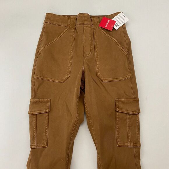 NWT SPANX Stretch Twill Ankle Cargo Pant Honey Glow Sz PS Petite Small Stretch - Picture 3 of 9